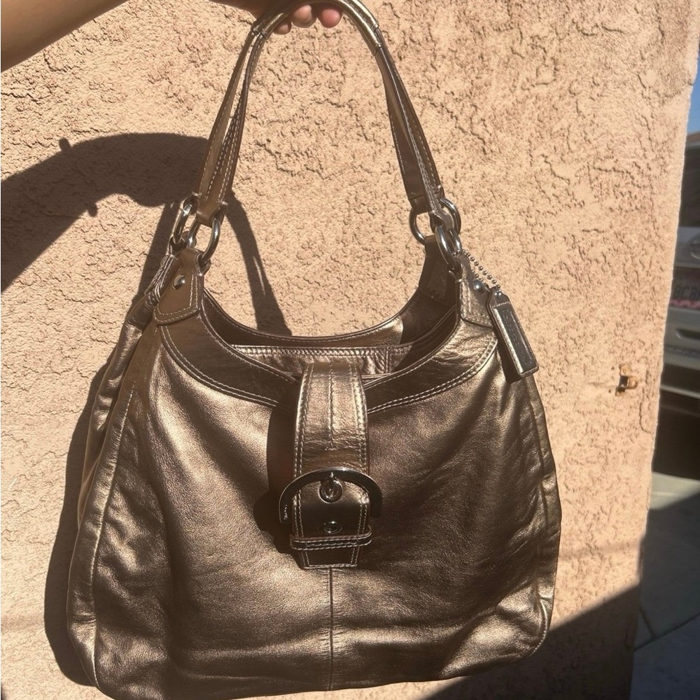 gold coach bag